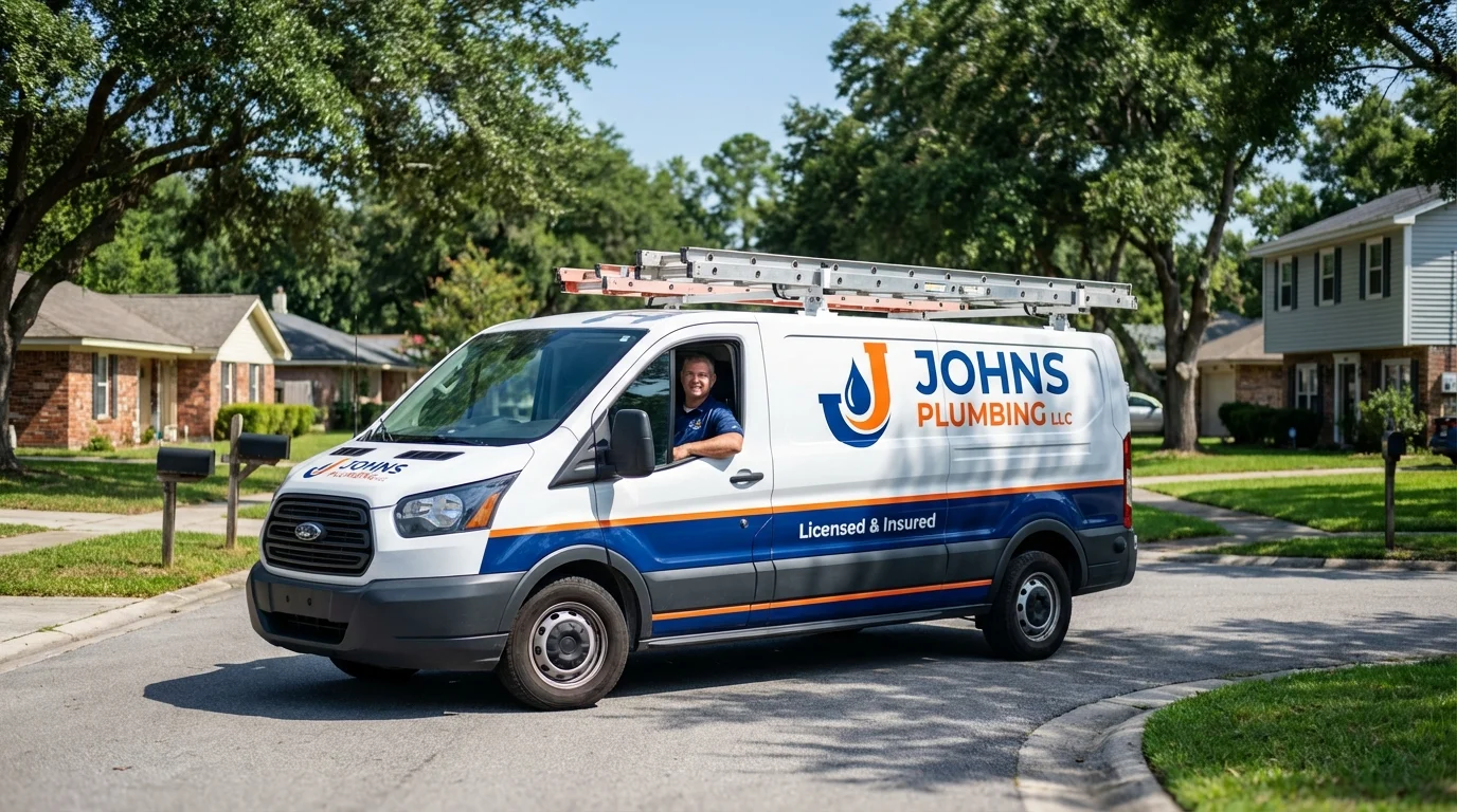 Johns Plumbing LLC service van in Waynesville, NC
